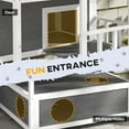 thumbnail image 4 of PawHut Wooden Outdoor Cat House, Feral Cat Shelter Kitten Tree with Asphalt Roof, Escape Doors, Condo, Jumping Platform, Light Gray, 4 of 9