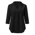 thumbnail image 5 of TAIAOJING Women T-Shirts V Neck Tshirt 3/4 Sleeve Tunic Tshirt Work Shirts Tshirt Streetwear Casual Loose Tops, 5 of 7