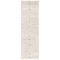 SAFAVIEH Florida Klara Floral Shag Runner Rug, Cream/Beige, 2'3" x 5'