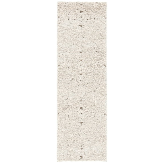 SAFAVIEH Florida Klara Floral Shag Runner Rug, Cream/Beige, 2'3" x 5'