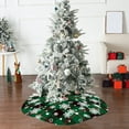 thumbnail image 4 of Christmas Tree Skirt - Santa Claus & Snowflake Print Exquisite Tree Bottom Decoration, Soft Plush Fabric Tree Skirt for home Decor, Fits All Sizes of Christmas Trees, 35.43in, Green, 4 of 6