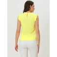 thumbnail image 4 of Unique Bargains Women's Ruffled Trim Sleeveless Pleated Plain Blouse Top XS Light Yellow, 4 of 6