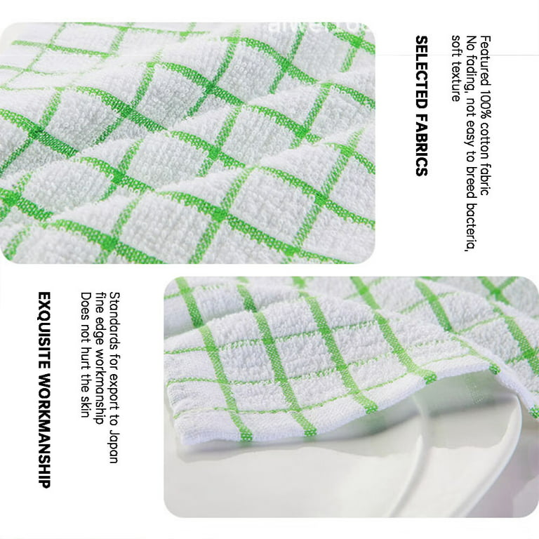 Infinitee Xclusives Premium Kitchen Towels – Pack of 6, 100% Cotton 15 x 25 Inches Absorbent Dish Towels - 425 GSM Tea Towel, Terry Kitchen Dishclot