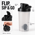 thumbnail image 3 of 500mL Protein Shaker Bottle with Mixing Ball and Measurement Scale, Handheld Fitness Water Cup for Smooth Protein Powder Blending, Gym Workouts and Daily Hydration, Black, 3 of 5
