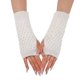 thumbnail image 1 of Puños de piel sintética para muñecas: calentadores de brazos sin dedos para mujer, guantes elásticos de invierno, guantes acrílicos, guantes largos, 1 of 5