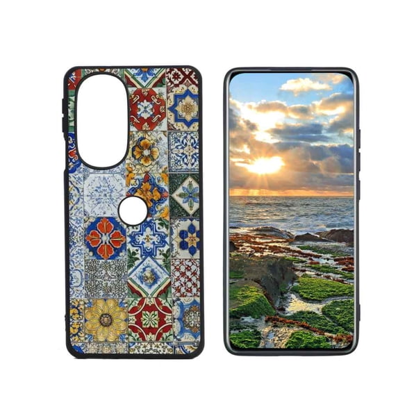Azulejo-4 Phone Case, Degined for Moto Edge+ (2022) Case Men Women, Flexible Silicone Shockproof Case for Moto Edge+ (2022)
