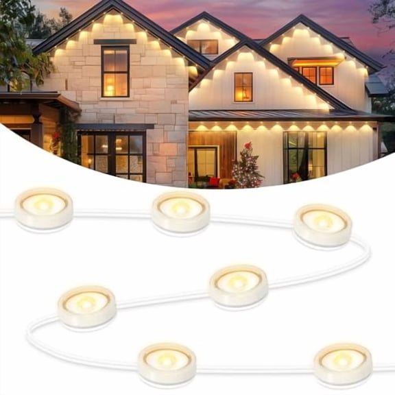BRIGHTEVER PERMANENT OUTDOOR LIGHTS ALL SEASON WARM WHITE INDOOR, 100FT, 72 LEDs