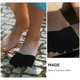 thumbnail image 4 of 2 pares / paquete Calcetines de antepié para mujer Calcetines invisibles de algodón con cinco dedos Antideslizantes No-show Shocks (Negro + Beige), 4 of 5