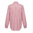 thumbnail image 5 of Pntutb Womens Tops Striped Print Single Breasted Long Sleeve Shirt Cotton Linen Tops Red L, 5 of 5