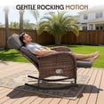 thumbnail image 3 of Bellefurn Outdoor Rocking Recliner Chairs,Patio Wicker Rocking Chairs Outdoor Lounge Chairs with Adjustable Backrest & Footrest,Reclining Lounge Rocker Chair for Outdoor,Fire Pit,Pool,Garden, 3 of 10