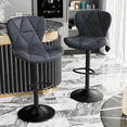 thumbnail image 4 of Villeston Modern Bar Stools Set of 2, Adjustable Faux Leather Upholstered Swivel Bar Stools, Counter Height Bar Chairs with Back for Kitchen Island,Dark Gray, 4 of 6