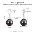 thumbnail image 4 of Rosec Jewels Tahitian Pearl Drop Earrings with Moissanite for Women - 5X7 mm - AAA Grade, 14K White Gold, 4 of 7