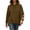 Coffee, variant on Cmfcve Fall Pullover Hoodies for Women Side Slit Casual Drawstring Hooded Sweatshirts Long Sleeve Tunic Shirts