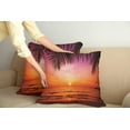 thumbnail image 2 of Ambesonne Tropical Throw Pillow Cover 2 Pack, Coconut Palm Tree Leaf, 24", Pink Orange, 2 of 7