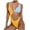 Yellow, variant on Plus size Swimsuits Women One-Piece Swimwear Contrast Solid Color Swimsuit Bikini Swimming Beachwear Orange 8(L)