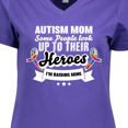 thumbnail image 4 of Inktastic Autism Awareness Autism Mom with Puzzle Ribbons Women's V-Neck T-Shirt, 4 of 5