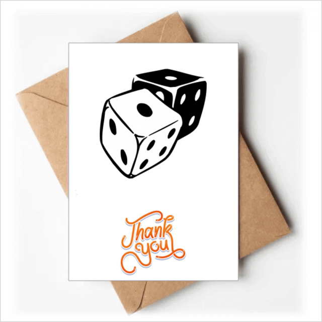 El casino de los dados negro blanco ilustracion Nota en blanco del sobre de la tarjeta de agradecimiento
