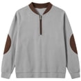 thumbnail image 3 of Hurxie Boy's Quarter Zip Pullover Lightweight Mock Neck Active Tops Kids Sweatshirts, Long Sleeve Golf Shirts School Fall Sports Clothes 110, 3 of 5