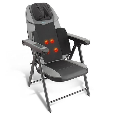 Serenelife Slmsgch20 Portable Foldable Massage Chair Programmable Heated Electric Neck And Back Seat Massager