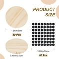 thumbnail image 2 of 30Pcs Wooden Drink Coasters Cup Mats Pot Mats with 60Pcs Round Self Adhesive Foam Feet Bumpers Absorbent Flat Round Coasters for Coffee Table Heat Resistant Tabletop Protection 5x0.5cm BurlyWood, 2 of 6