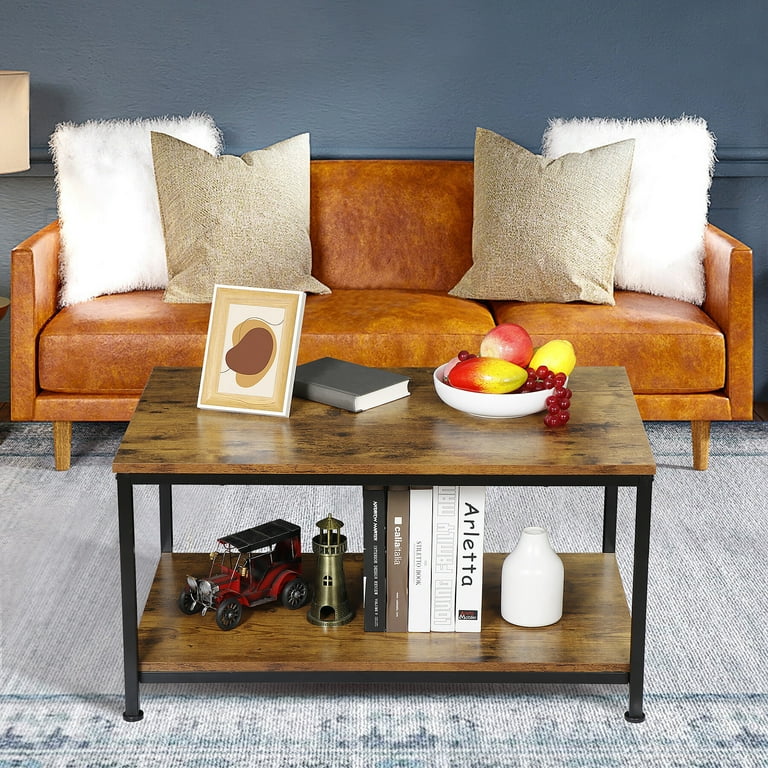 HomGarden Industrial Living Room Rectangle Wood Coffee Table HomGarden Industrial Living Room Rectangle Wood Coffee Table