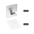 thumbnail image 3 of Uxcell Self Adhesive Hooks, 304 Stainless Steel Sticky Hooks Wall Hanger, Silver Tone 2 Pack, 3 of 6