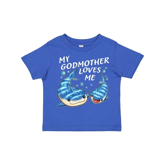 Inktastic My Godmother Loves Me Whale Shark Boys or Girls Toddler T-Shirt