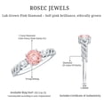 thumbnail image 6 of Rosec Jewels Designer IGI Certified Lab Grown Pink Diamond Engagement Ring 1 Ct - Fancy Pink Color and VS1 Clarity - Pink White Diamond Ring, 925 Sterling Silver, US 4.00, 6 of 9