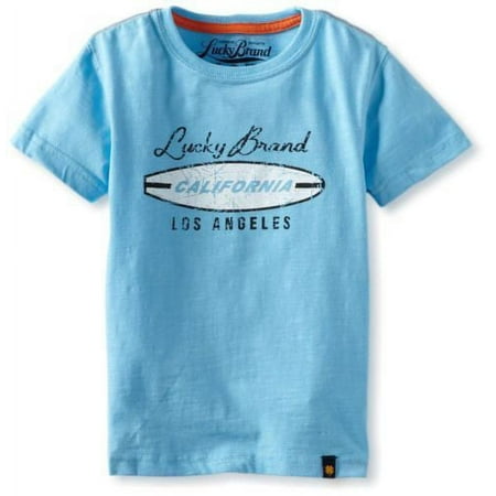 LUCKY BRAND TOP TEE SHIRT BOYS - SHORT SLEEVE SZ 4 BLUE CALIFORNIA SURF NEW