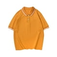 thumbnail image 4 of CYRBOKO Boys Short Sleeve Polos, Casual Loose Cotton Summer Shirts Yellow Size 6-7 T, 4 of 8