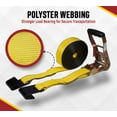 thumbnail image 3 of 4 Pack Ratchet Tie-Down Straps with Flat Hooks, 2" x 20' Ratchet Straps Yellow | 10,000 Lbs Breaking Strength | Tie Down Ratchet Straps for Flatbed, Truck, Trailers Pickup, 3 of 9