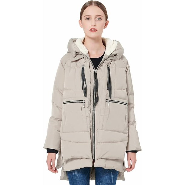 Chaqueta de plumón gruesa para mujer, parka con capucha, abrigo largo acolchado para invierno