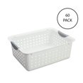 thumbnail image 2 of Sterilite Large Ultra Plastic Storage Baskets w/ Handles, White, 60 Pack, 2 of 7