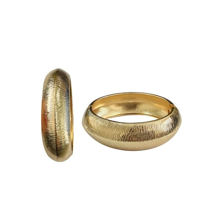 Time and Tru Textured Hinge Bangle Gold Plated for Female Adults and Teens