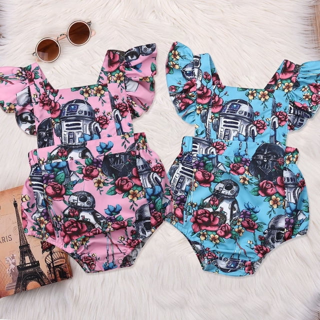 Newborn Baby Girls Floral Print Romper Jumpsuit Playsuit Outfits Sunsuit Clothes
