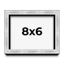 8x6 Frame Brushed Silver Solid Wood Picture Frame | 0.75 Inch Moulding Width | Rabbet Depth 0.75