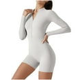 thumbnail image 7 of aidice Athletic Womens Jumpsuits High Neck Long Zipper Stretch Skinny Butt Lifting Gym Shorts Rompers, 7 of 7