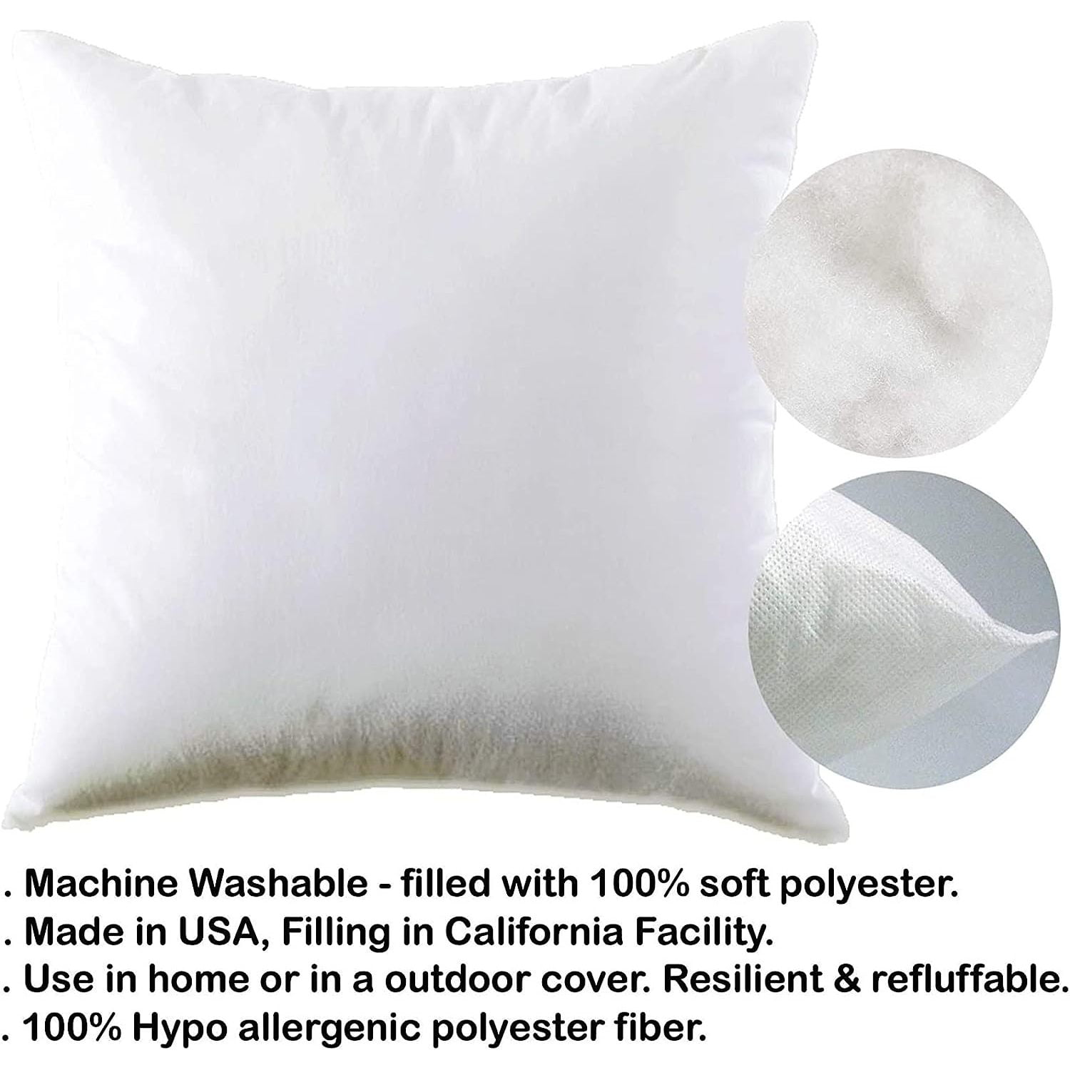 Throw Pillow Stuffing Sham Inserts Dozen Pillows Down Alternative