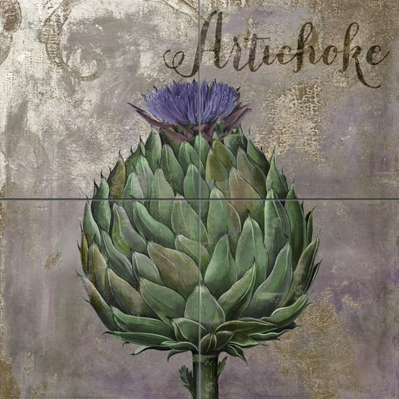 Tile Mural Kitchen Backsplash - Medley Artichoke - by Color Bakery