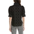thumbnail image 2 of Gracia womens  Puff Sleeve Shirt, m, Black, 2 of 3