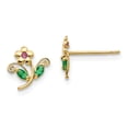 thumbnail image 1 of 14K Yellow Gold Madi K CZ Children's Flower Post Earrings, 1 of 1