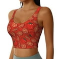 thumbnail image 2 of Fotbe Tomatoes Pattern Womens' Sports Bra Longline Wirefree Padded with Medium Support Sports Moisture-Wicking Workou Vest,Tank Top-, 2 of 9
