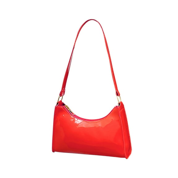 PINQI Women's Small Artificial Leather Tote Bag Square Bag Satchel Purse Handbags Ladies Shoulder Bag Casual Crossbody Bags(Red,One Size)