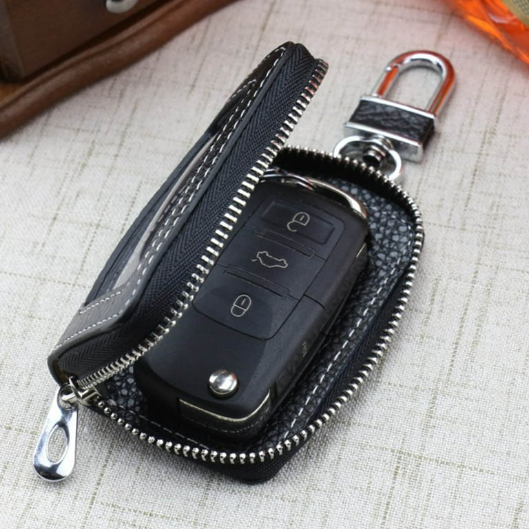 CoreLife Car Key Holder, Universal Vegan Leather Vehicle Remote Key FOB  Smart Key Protector Keychain Case, Black