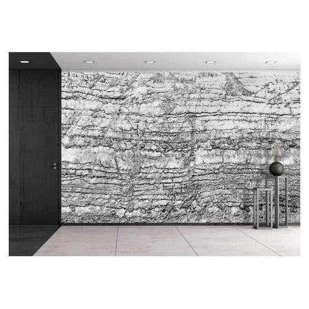 wall26 - Black and White Cracked Stone Pattern for the Best Texture and Design Artwork - Removable Wall Mural | Self-adhesive Large Wallpaper - 100x144 (Best Wallpaper For Walls)