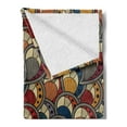thumbnail image 2 of African Soft Flannel Fleece Throw Blanket, Paisley Motifs Geometric Design Dots Lines Teardrop Shape Curved Tip, Cozy Plush for Indoor and Outdoor Use, 50" x 60", Multicolor, by Ambesonne, 2 of 5