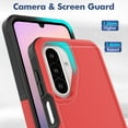 thumbnail image 4 of Decase for Samsung Galaxy A26 5G Case, Shockproof Heavy Duty Hybrid Protection Hard PC Shell Flexible TPU Bumper, Military Grade Drop Proof Durable Protective Case with Screen Protector,Red, 4 of 5