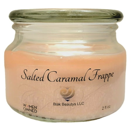 BB Essentialz & Candle Co.  Salted Caramel Frappe Glass Jar Candle 10oz