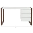 thumbnail image 5 of Simple Walnut and White Three Drawer Desk, 5 of 7