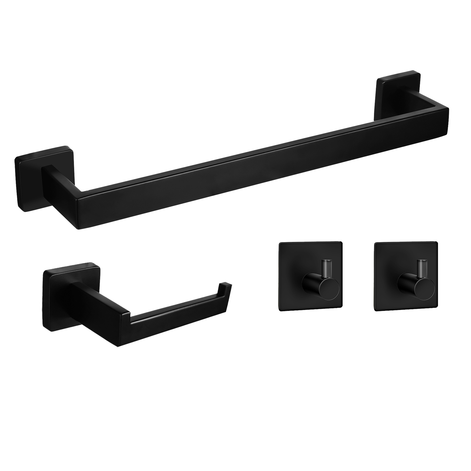 Bathroom Hardware Set, 4Piece Matte Black Bath Accessories Set Wall